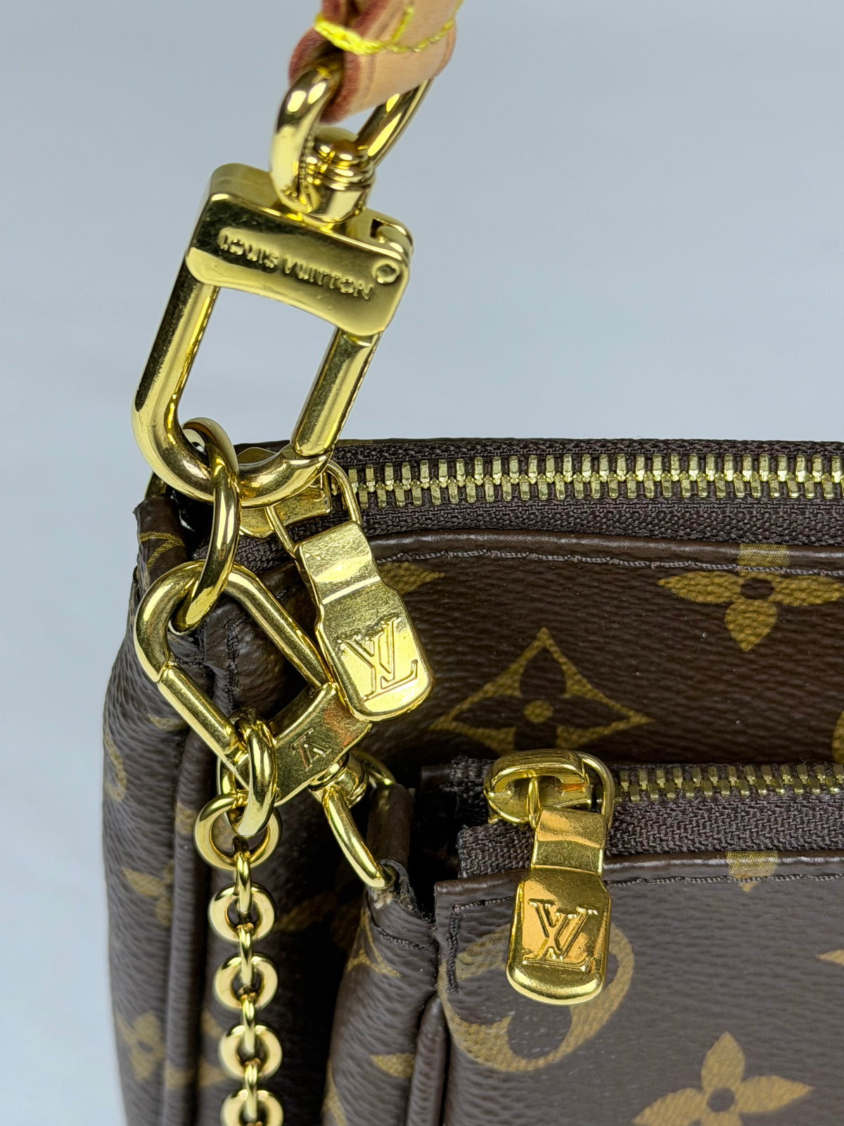 Louis Vuitton Monogram Multi Pochette Accessoires Crossbody Bag - Pink Jacquard Strap & Gold Hardware Set