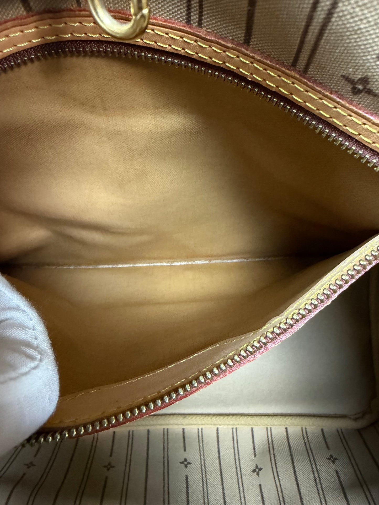 Louis Vuitton Monogram Neverfull MM Tote Bag Brown Vachetta Leather Authentic