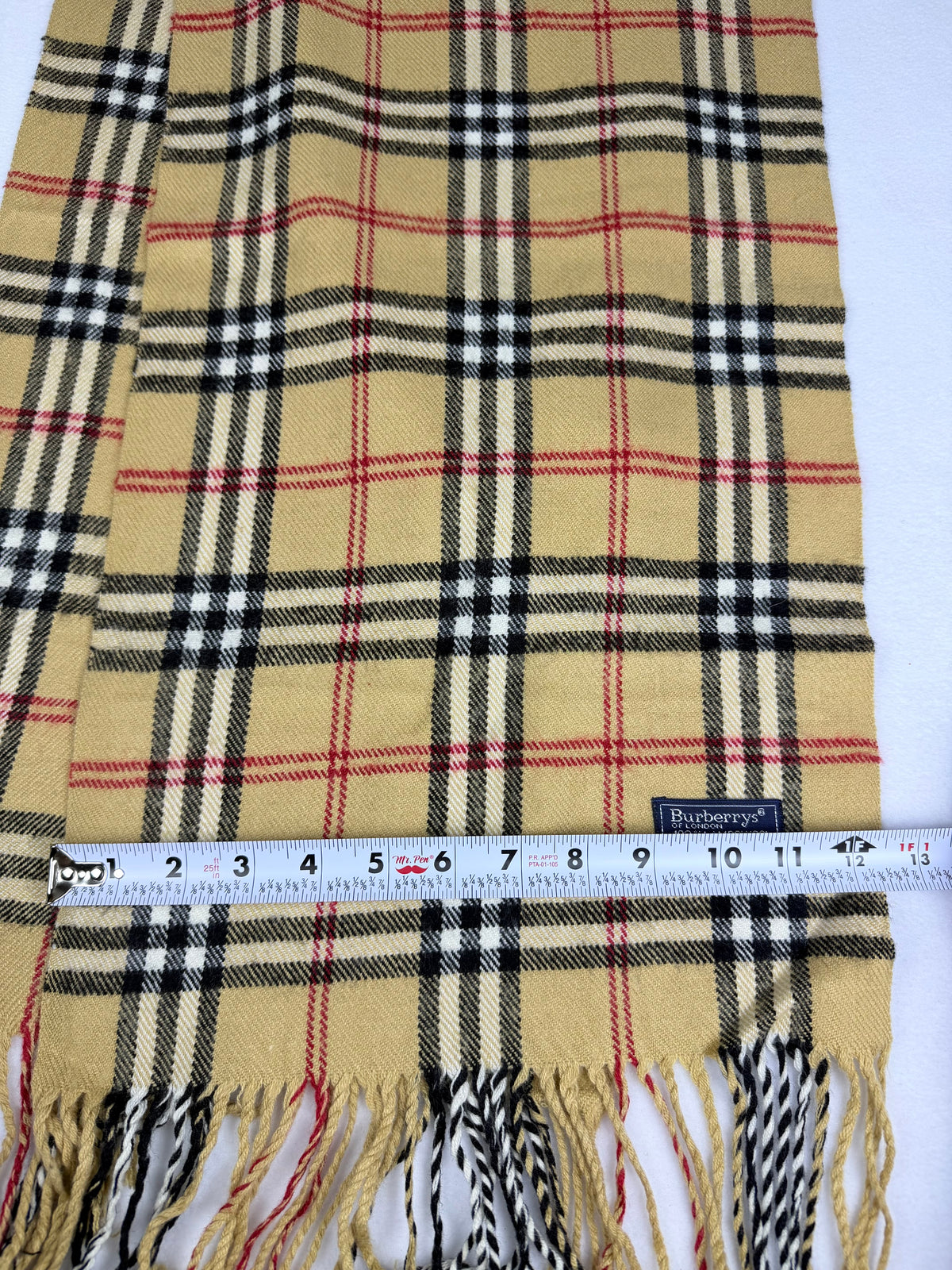 SOLD Burberrys of London Nova Check Vintage Scarf 100% Lambswool Made in England
