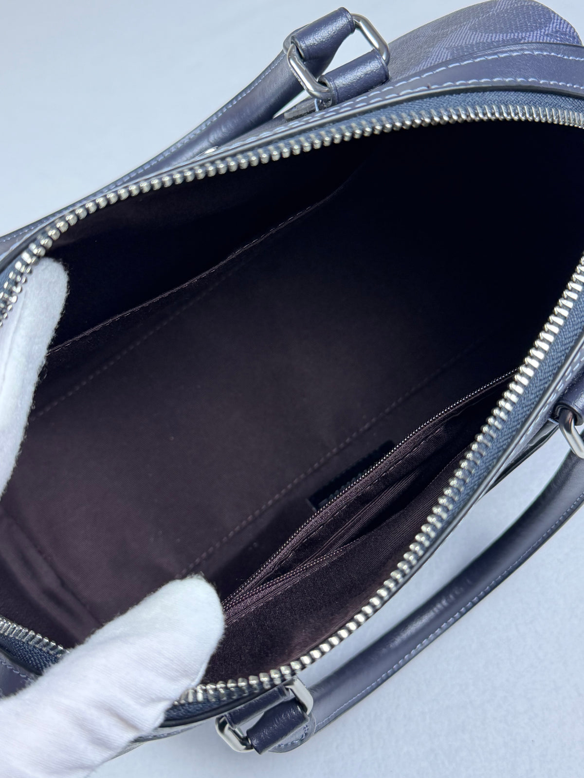 SOLD Coach Rowan Satchel In Signature Canvas Midnight Navy Crossbody Bag Purse LIKE NEW