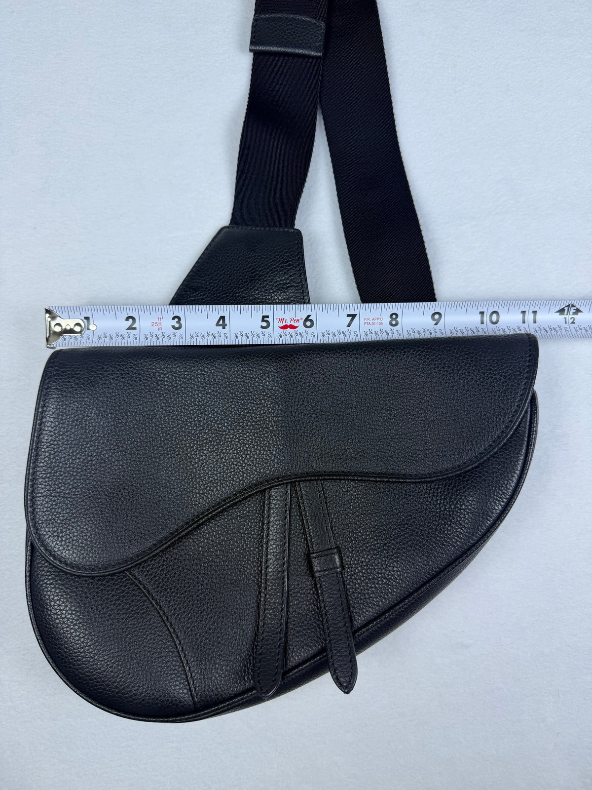 Christian Dior Black Grained Calfskin Saddle Crossbody Bum Bag