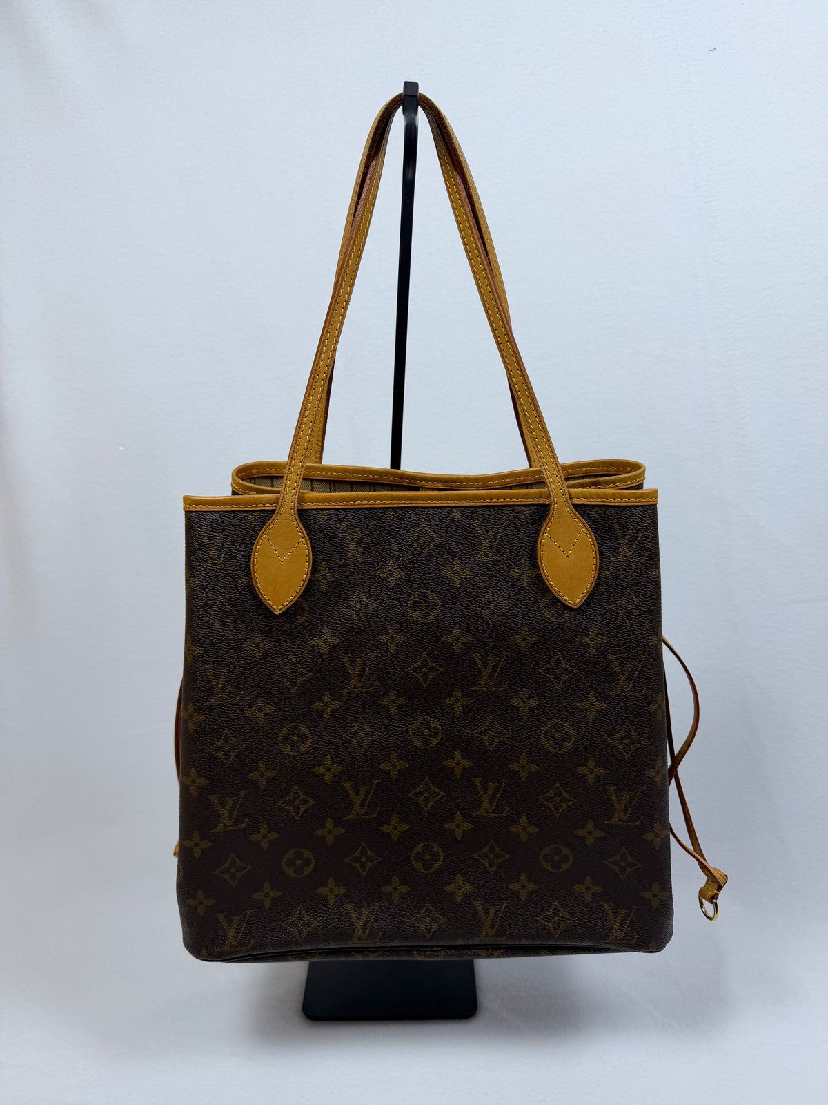 Louis Vuitton Monogram Neverfull MM Tote Bag Brown Vachetta Leather Authentic