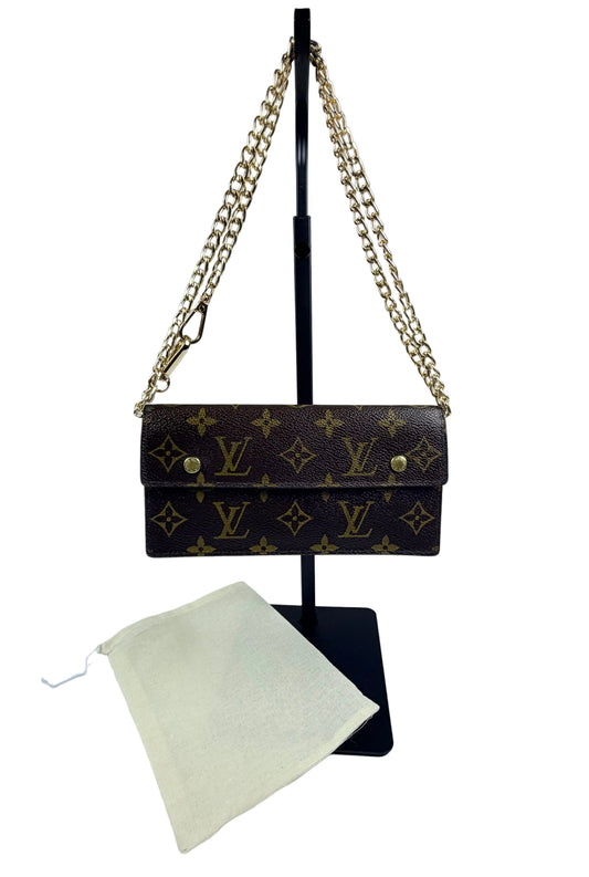 Louis Vuitton Vintage Monogram Portefeuille Accordion Wallet with Chain