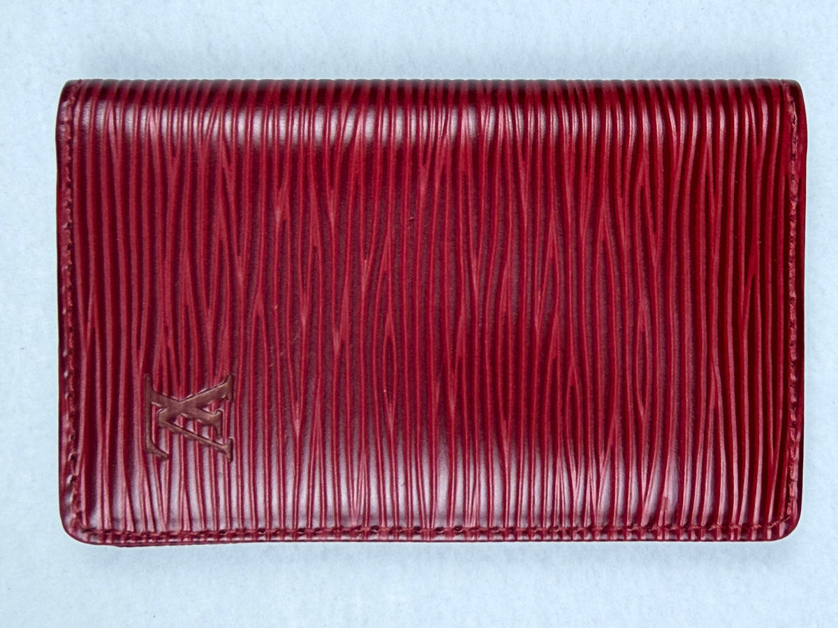 Louis Vuitton Red Epi Leather Pocket Organizer Card Holder Wallet