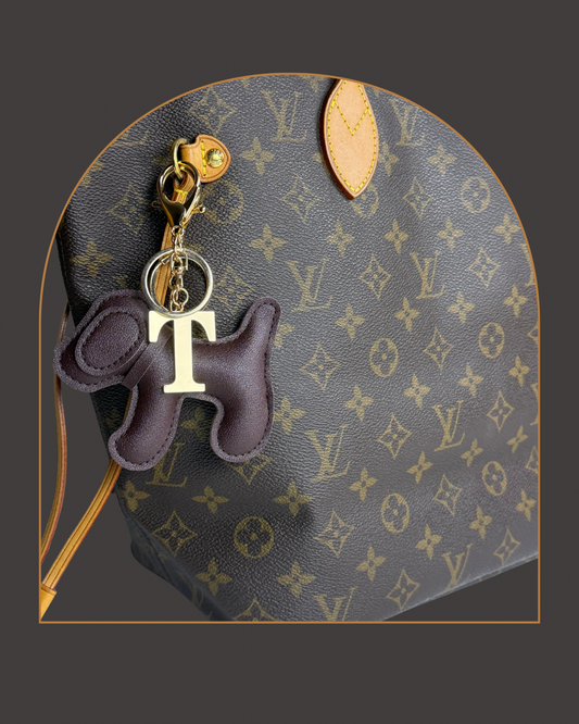 Gold Colored Letter Bag Charm