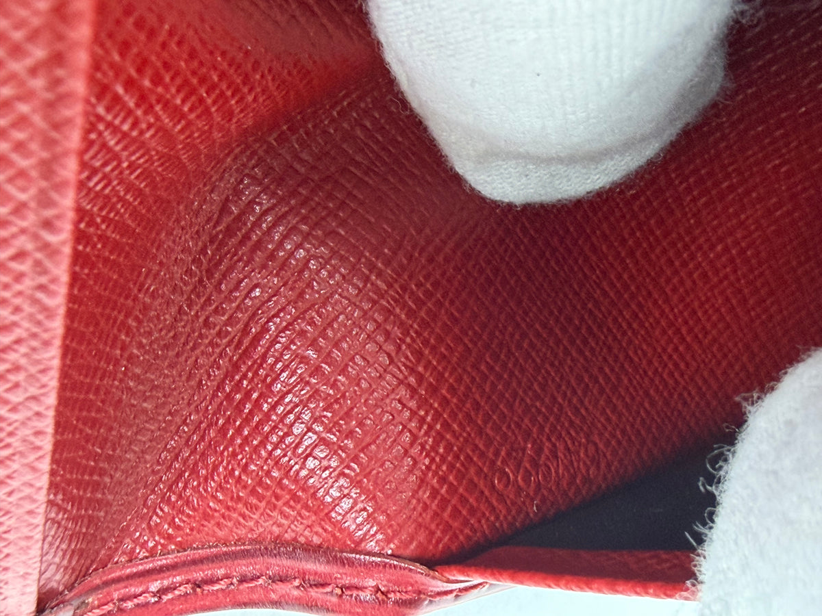 Louis Vuitton Red Epi Leather Pocket Organizer Card Holder Wallet