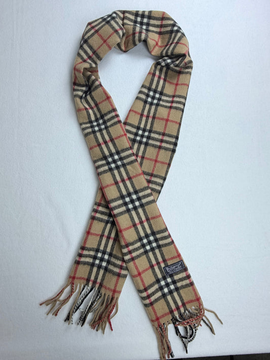 Burberrys of London Nova Check Vintage Scarf 100% Cashmere Made in England