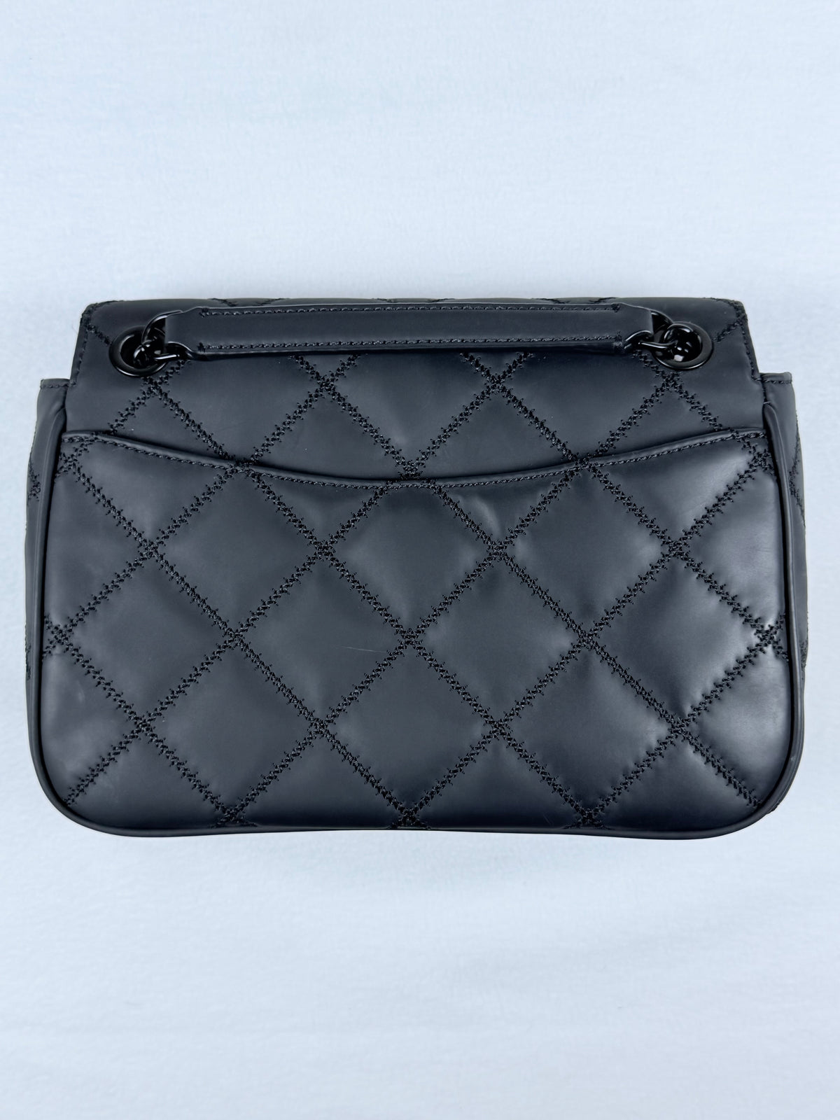 Tory Burch Black Quilted Leather Convertible Chain Shoulder Bag Crossbody Purse